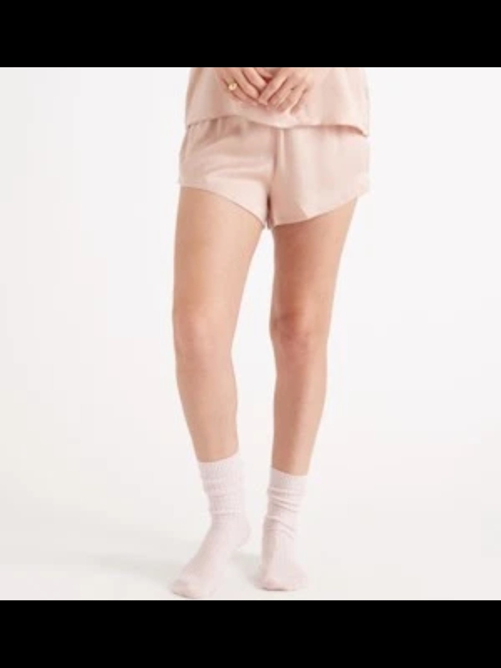 Quince 100% Washable Silk Pajama Shorts Toasted Almond S